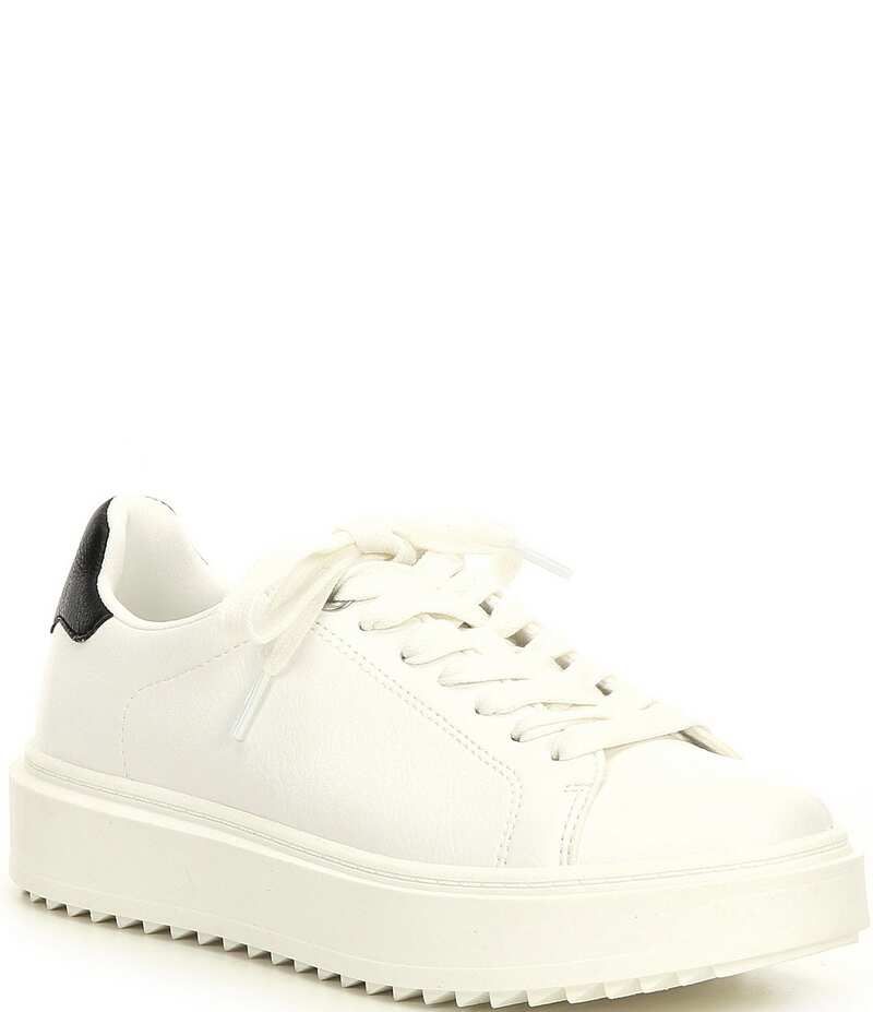 スティーブ マデン レディース ボトムス カジュアルパンツ プラットフォーム スニーカー レース Steve Madden Charlie LaceUp Platform Sneakers White ホワイト