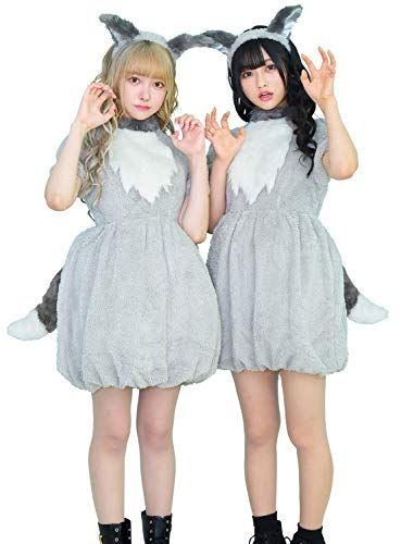 クリアストーン(Clearstone) ふわもこアニマル コスプレ ハロウィン グレーウルフ レディース グレーpms 442839eb