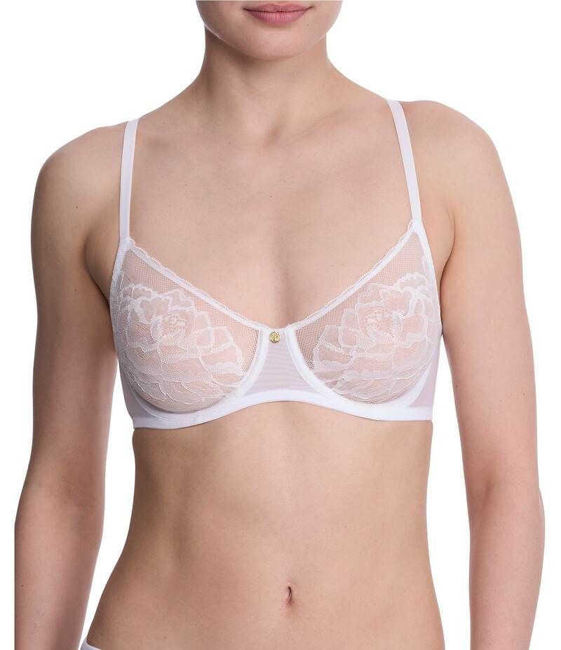 ナトリ レディース アンダーウェア ブラジャー Natori Flora Unlined Balconette Underwire Bra White ホワイト