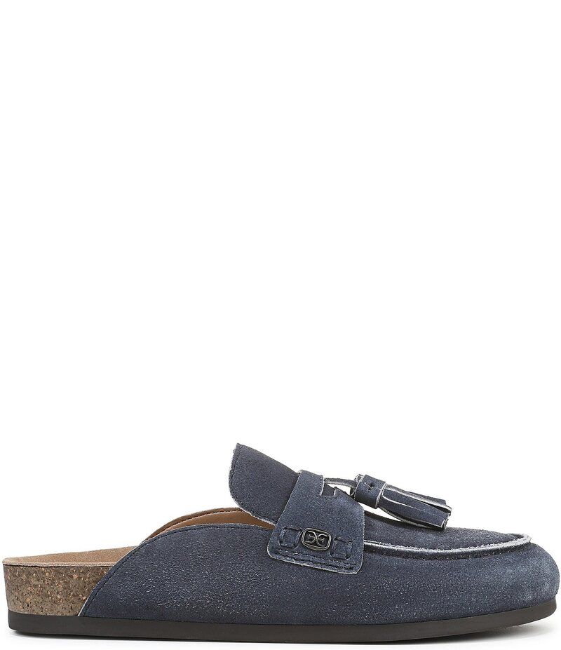 サムエデルマン レディース シューズ パンプス スエード Sam Edelman Astrid Suede Tassel Detail Mules Atlantic Blue ブルー