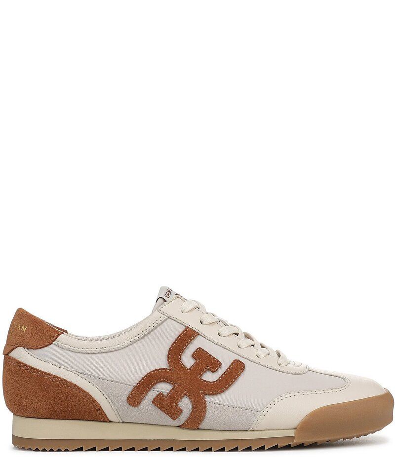 サムエデルマン レディース ボトムス カジュアルパンツ スニーカー レース ロゴ Sam Edelman Ivey DoubleE Logo Lace Up Sneakers IvoryBrown アイボリー
