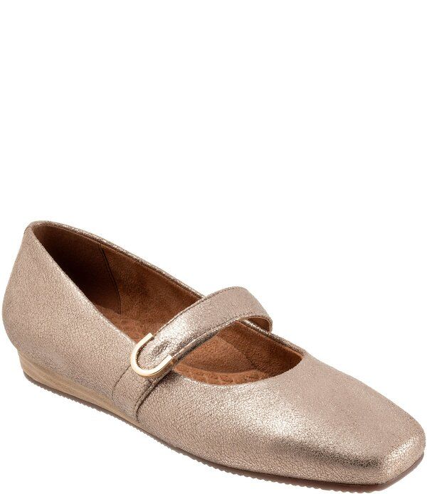 ソフトウォーク レディース シューズ パンプス レザー SoftWalk Valdivia Leather Mary Jane Hardware Detail Ballet Flats Bronze