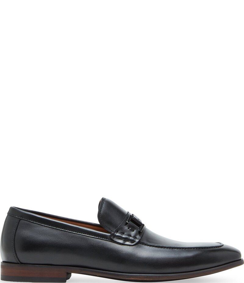 スティーブ マデン メンズ シューズ スリッポン・ローファー レザー ローファー Steve Madden Mens Adair Leather Bit Buckle Dress Loafers Black ブラック
