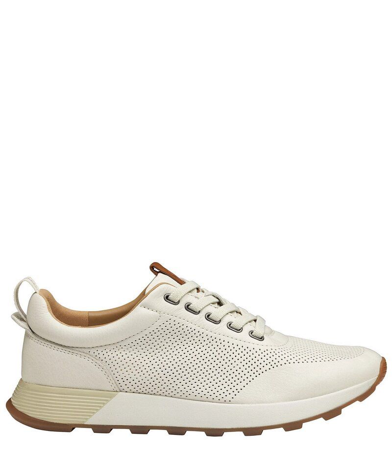 ジョンストンアンドマーフィー メンズ シューズ ドレスシューズ スニーカー レザー Johnston Murphy Mens Kinnon Perforated Leather Sneakers White ホワイト