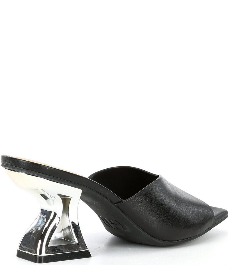 ジービー レディース シューズ サンダル レザー ヒール GB VibeCheck Leather Sculpted Heel Sandals Black ブラック