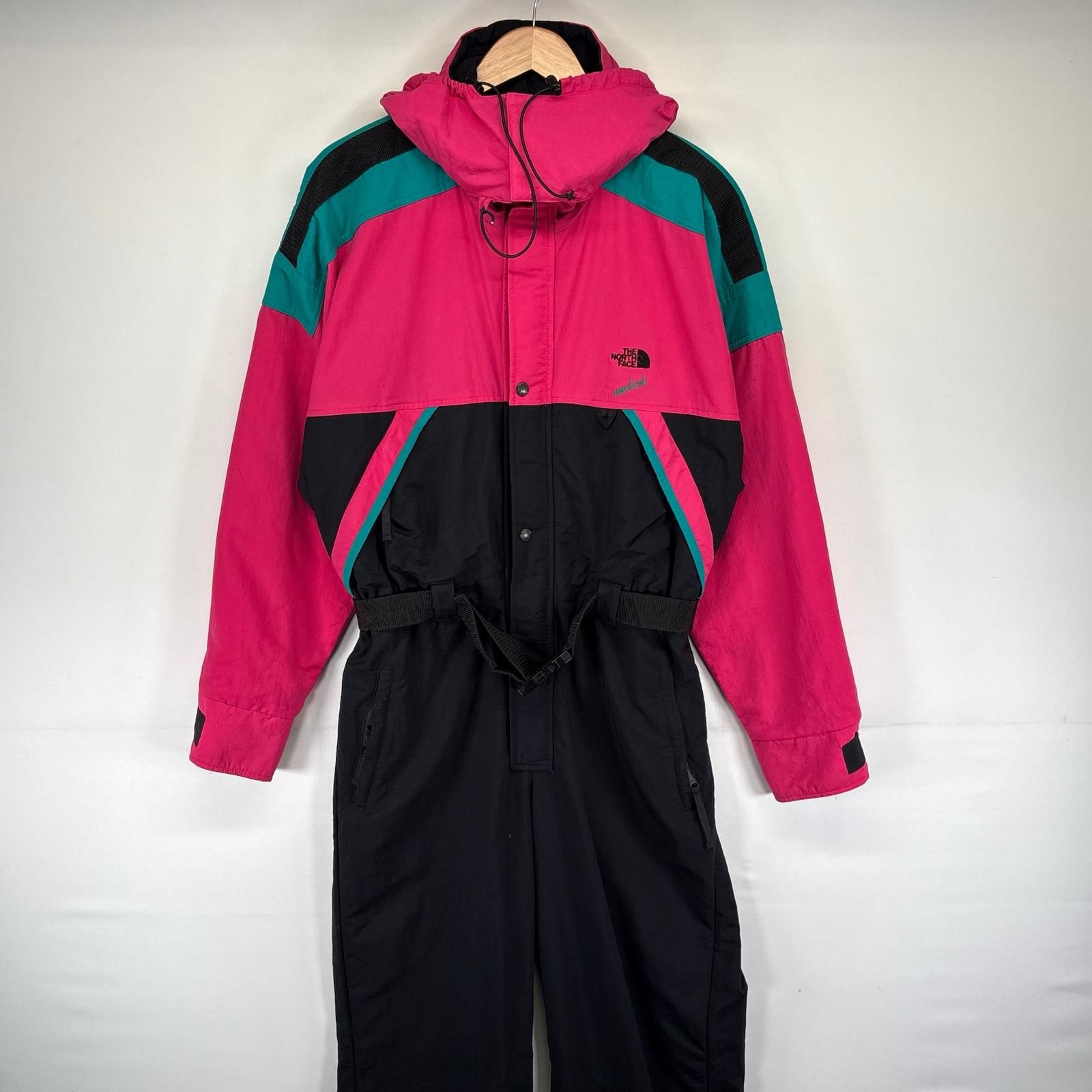 古着 ザ・ノースフェイス THE NORTH FACE GORE-TEX ツナギ 長袖 ジャンプスーツ スキーウェア M ブラック系 マルチカラー メンズ