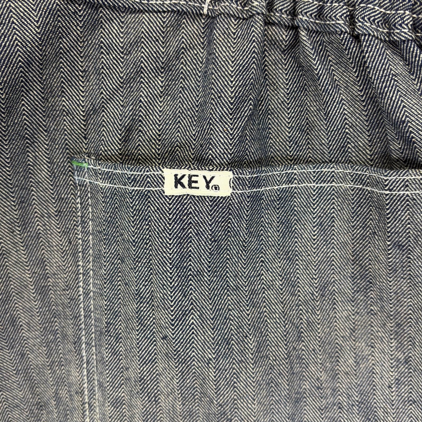 古着 デッドストック キー KEY ツナギ ヘリンボーンツイル