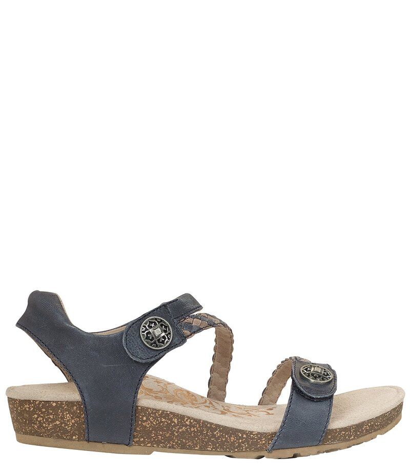 エイトレックス レディース シューズ サンダル Aetrex Jillian Braided Wedge Sandals Navy ネイビー