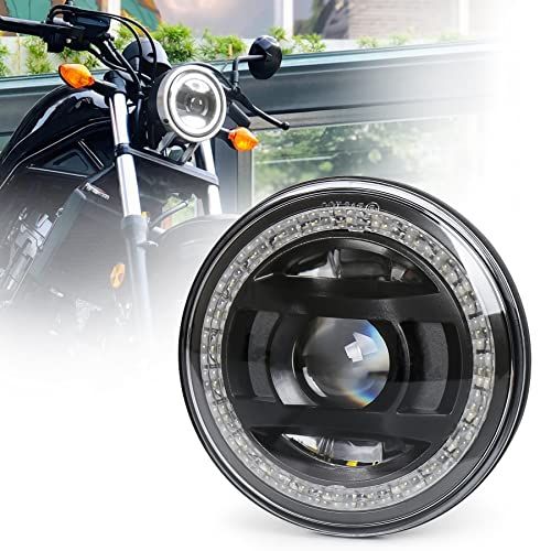 R★MOVOTOR レブル250 ヘッドライト イカリング付き Hi/Loビーム バイクLED ブラック Rebel 500 250 2017-2019年 1個