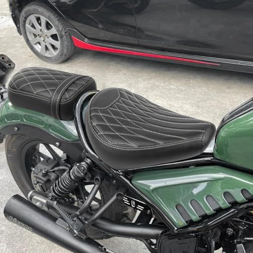R★Entrotechレブル250 レブル500シート REBEL250/500 ピリオンシート タンデムシート カスタムパーツバイク シート リア用 高密度スポンジ 高弾力 (リア)