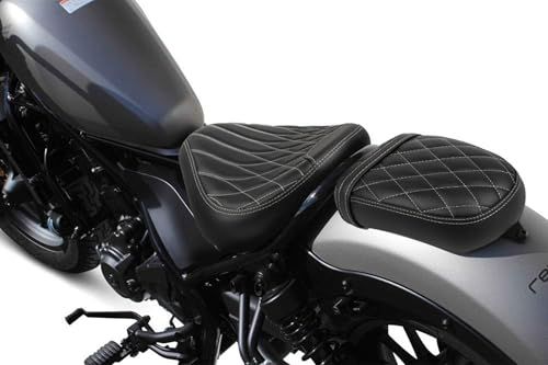 R★Entrotechレブル250 レブル500シート REBEL250/500 ピリオンシート タンデムシート カスタムパーツバイク シート リア用 高密度スポンジ 高弾力 (リア)