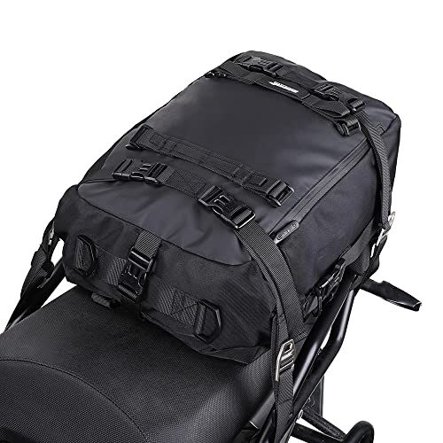 R★Rhinowalk バイク用 シートバッグ 20L 防水 ツーリングバッグ 大容量 サドルバッグ 耐荷重 多機能 取り外し可能 撥水加工 自転車 バイクアクセサリー ブラック