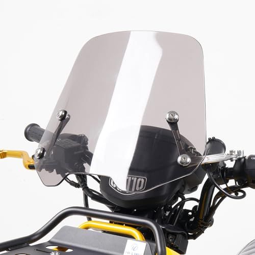 R★HI-LINE バイク用 ウインドスクリーン クロスカブ110/50 クロスカブ110 lite 専用 ミラーマウント 風防 バイク スクリーン 高さ30cm フロントガラス 取付簡単 日本語取扱説明書付き（ショート スモーク）