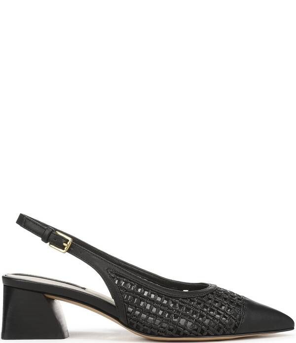 フランコサルト レディース シューズ パンプス キャップ ヒール Franco Sarto Racer 9 Raffia Cap Toe Block Heel Slingback Pumps Black ブラック