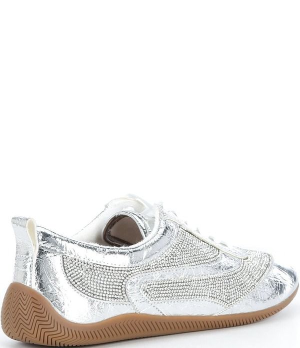 ジャンビニ レディース ボトムス カジュアルパンツ トール スニーカー Gianni Bini Cade Crinkle Metallic and Rhinestone Retro Sneakersilver シルバー