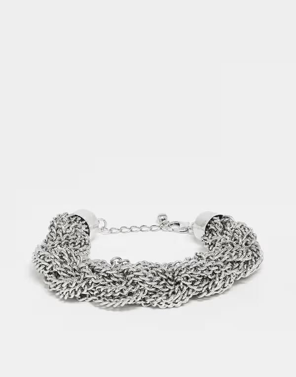 リクレイム ヴィンテージ レディース アクセサリー ブレスレット・バングル・アンクレット Reclaimed Vintage Unisex chunky bracelet tone Silver シルバー
