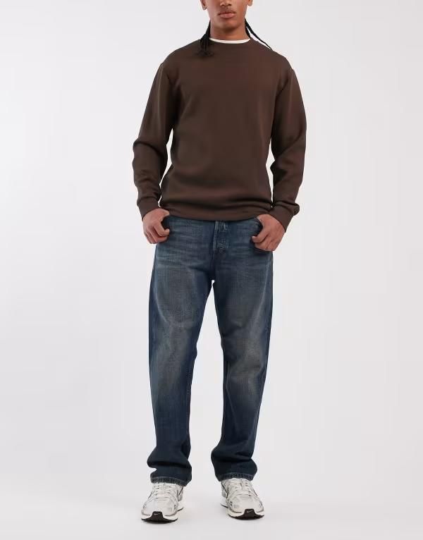 ジャック アンド ジョーンズ メンズ ボトムス デニムパンツ ジーンズ Jack Jones Chris straight jeans in dark Blue Denim デニム