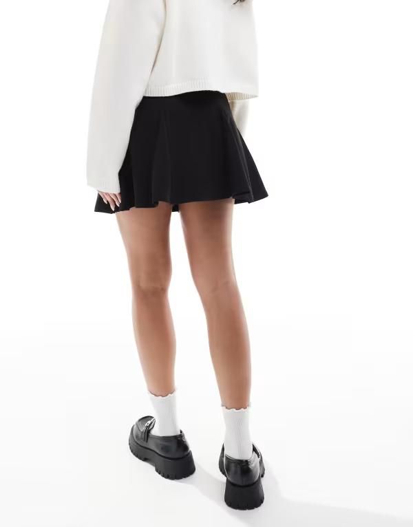 エイソス レディース ボトムス スカート ミニ ASOS DESIGN godet mini skirt Black ブラック