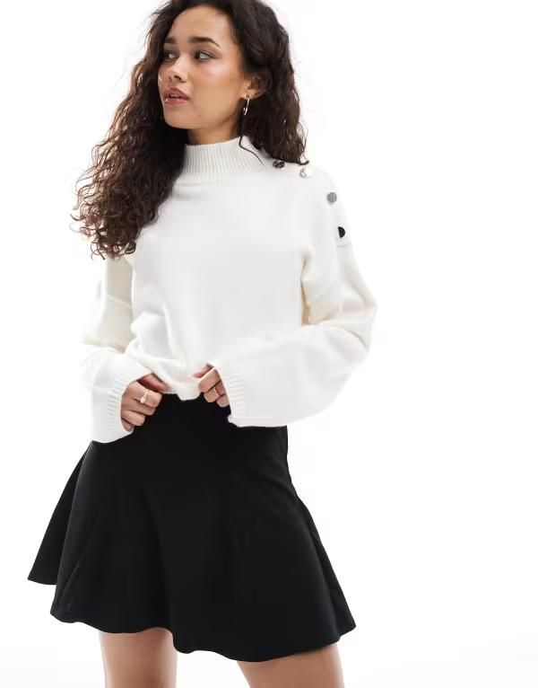 エイソス レディース ボトムス スカート ミニ ASOS DESIGN godet mini skirt Black ブラック
