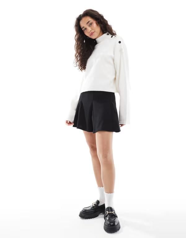 エイソス レディース ボトムス スカート ミニ ASOS DESIGN godet mini skirt Black ブラック
