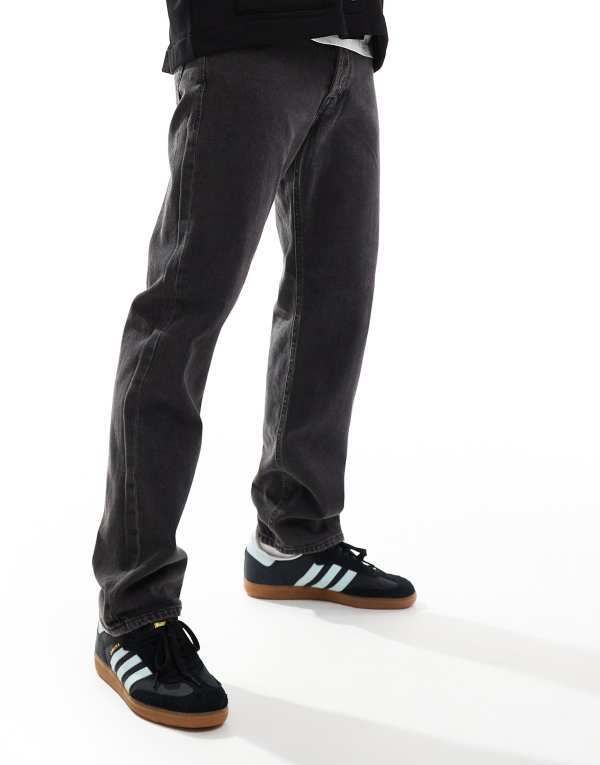 ジャック アンド ジョーンズ メンズ ボトムス デニムパンツ ストレート ジーンズ Jack Jones Chris straight leg jeans in washed SQ737 ブラック