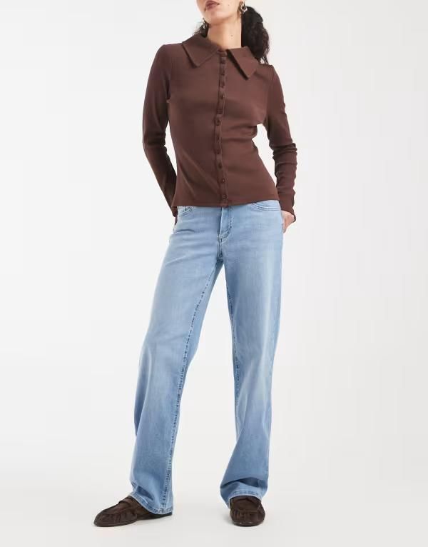 オンリー レディース ボトムス デニムパンツ ジーンズ ONLY Blush mid waistraight jeans denim in light Blue Denim デニム