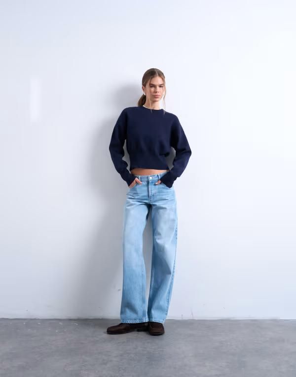 トップショップ レディース ボトムス デニムパンツ ストレート ローライズ ジーンズ Topshop Ember low rise straight leg jeans in bleach