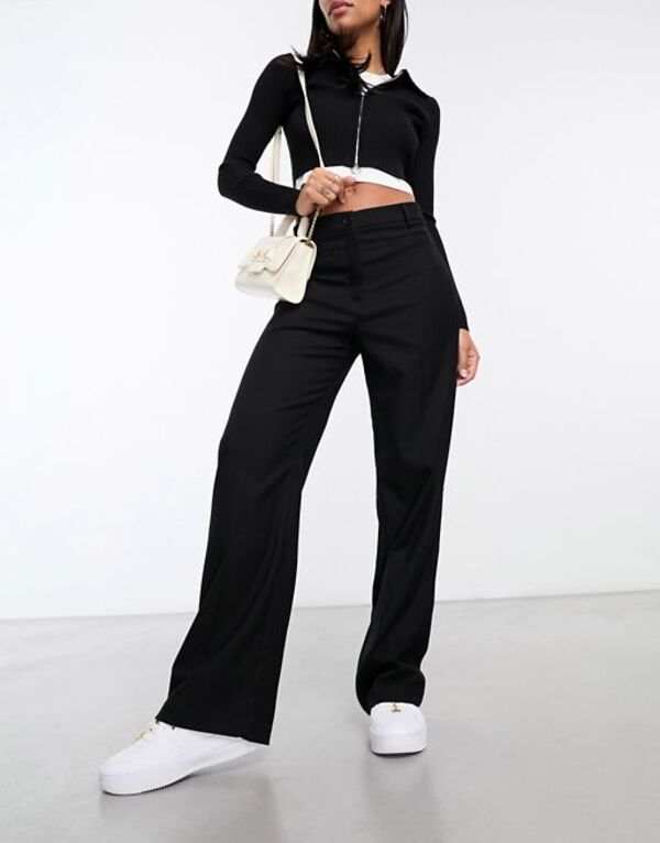 モンキ レディース ボトムス カジュアルパンツ パンツ Monki relaxed tailored pants Black ブラック