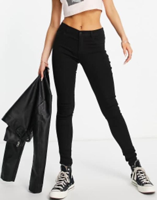 オンリー レディース ボトムス デニムパンツ ジーンズ Only Rain mid rise skinny jeans Black ブラック