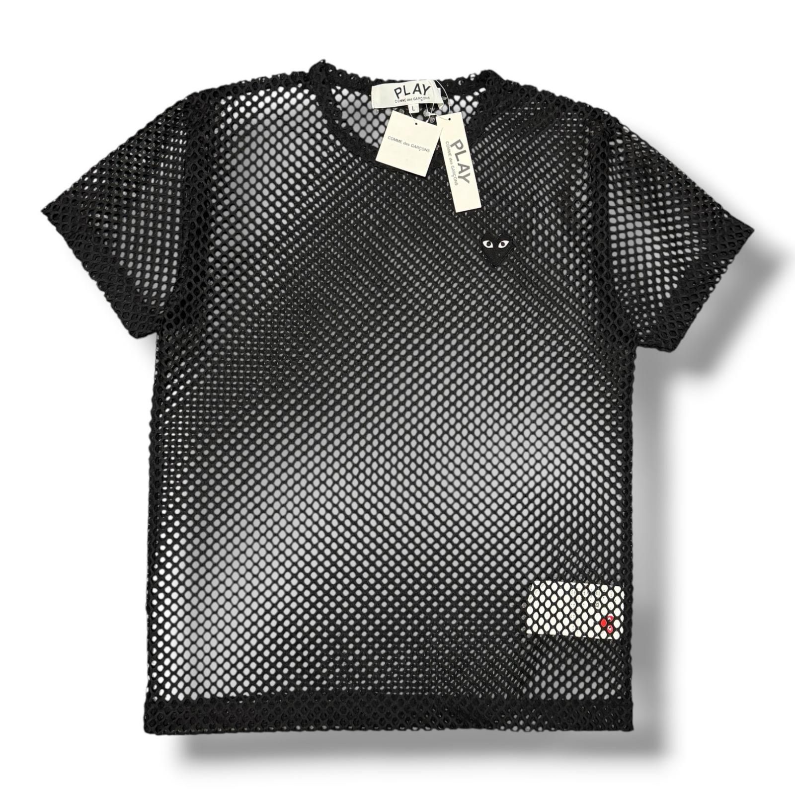 参考上代14740円 未使用 PLAY COMME des GARCONS BLACK EMBLEM MESH 