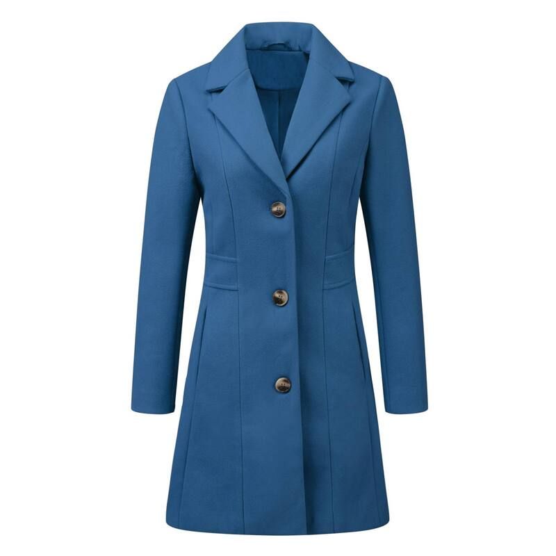 アレグラ ケー レディース アウター ジャケット・ブルゾン コート ALLEGRA K Womensingle Breasted Notched Lapel Mid Length Overcoat Dusty Blue ブルー