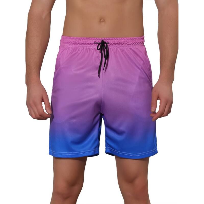 Lars Amadeus メンズ 水着 ハーフパンツ・ショーツ ショートパンツ コントラスト Lars Amadeus Mens Contrasting Colors Patterned Beach Swimming Board Shorts Blue ブルー