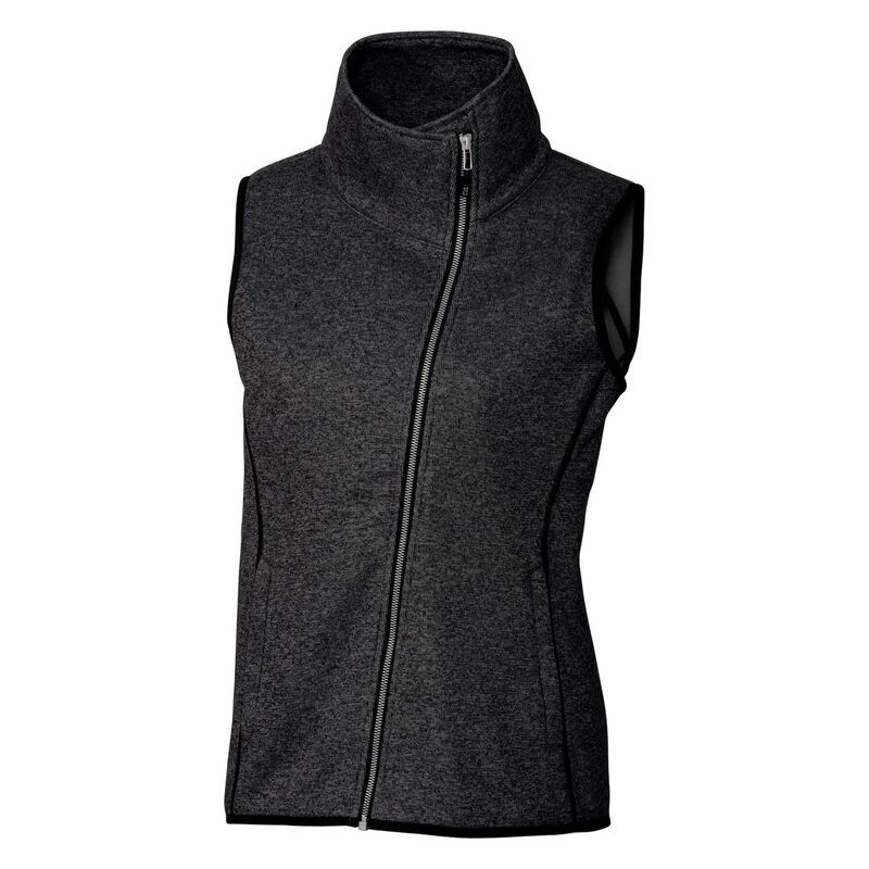 カッターアンドバック レディース アウター ジャケット・ブルゾン ベスト セーター ニット Cutter Buck Mainsail SweaterKnit Womens Full Zip Vest Charcoal Heather チャコール