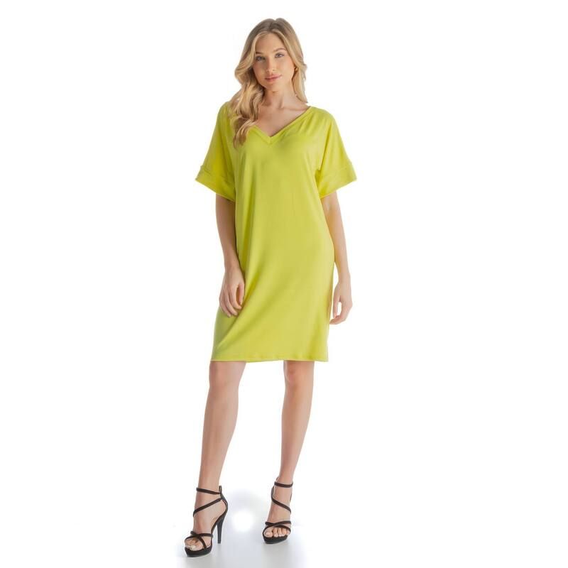 24 セブンコンフォート レディース トップス ワンピース Tシャツ Womens 24Seven Comfort Appareloose Fitee Style Dress Lime ライム