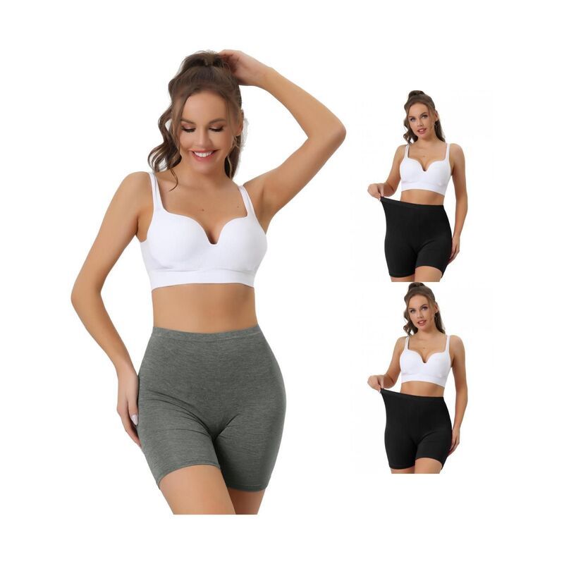 アレグラ ケー レディース ボトムス カジュアルパンツ ショートパンツ ALLEGRA K 3 Packs Womens Midthigh Boxer Underwear Full Coverage Soft Stretch Boyshorts Panties