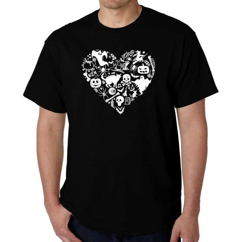 エルエーポップアート メンズ トップス Tシャツ LA Pop Art Halloween Heart Mens Word Artshirt Black ブラック