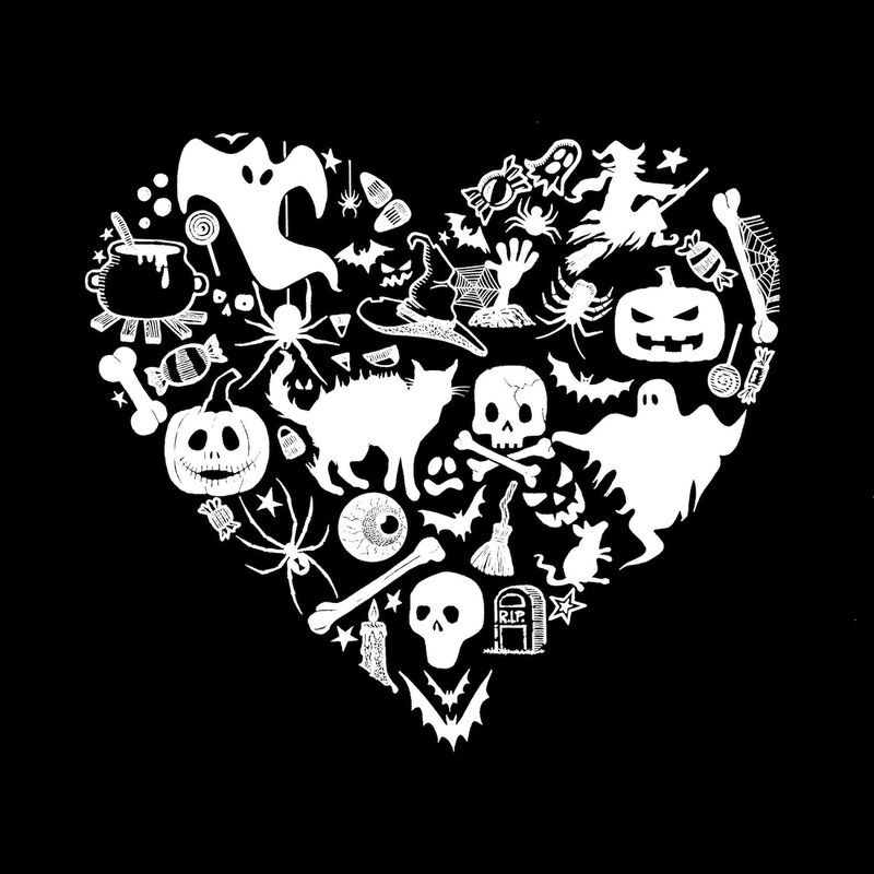 エルエーポップアート メンズ トップス Tシャツ LA Pop Art Halloween Heart Mens Word Artshirt Black ブラック