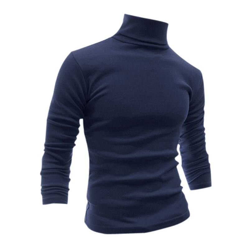 Lars Amadeus メンズ トップス Tシャツ スリムフィット タートルネック Lars Amadeus Mens Pullover Turtle Neck Long Sleevestretchy Slim Fitops Dark Blue ブルー 8,174円