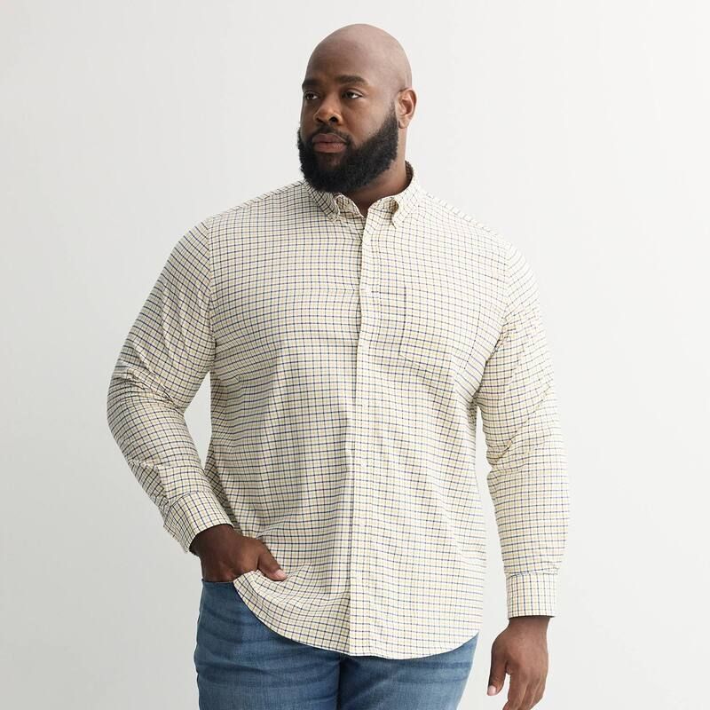 ソノマ メンズ トップス Tシャツ トール ダウン Big Tall Sonoma Goods For Life Perfect Length ButtonDown Shirt Gold Navy Window ネイビー