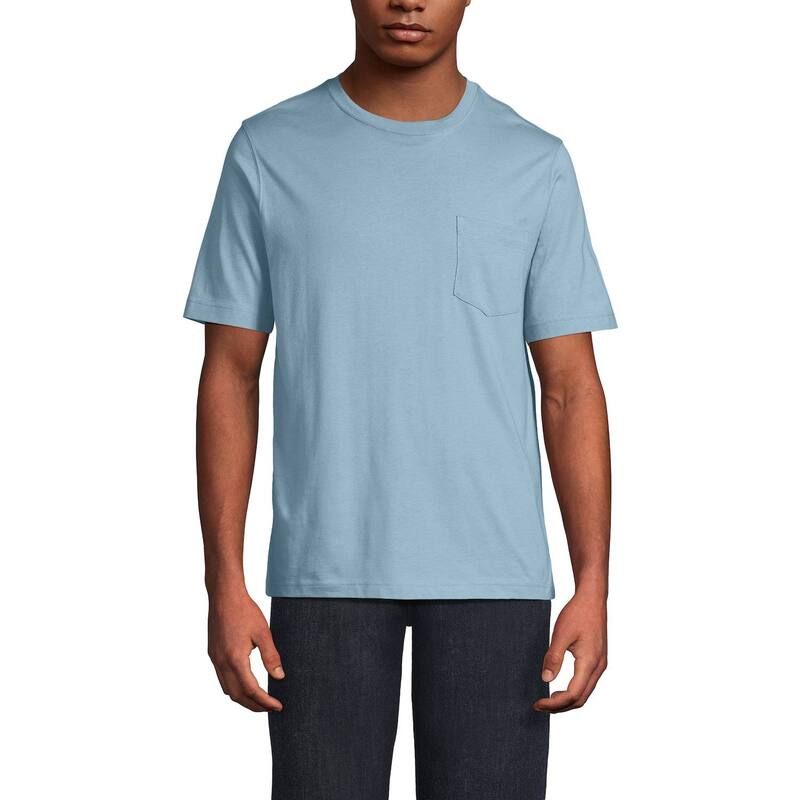 ランズエンド メンズ トップス Tシャツ Lands End Mens Lands End SuperT Short Sleeve TShirt with Pocket Light Storm Blue ブルー