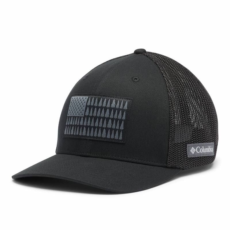 コロンビア メンズ アクセサリー 帽子 メッシュ キャップ Mens Columbia FlexFit Mesh Tree Flag Fitted Cap Black ブラック