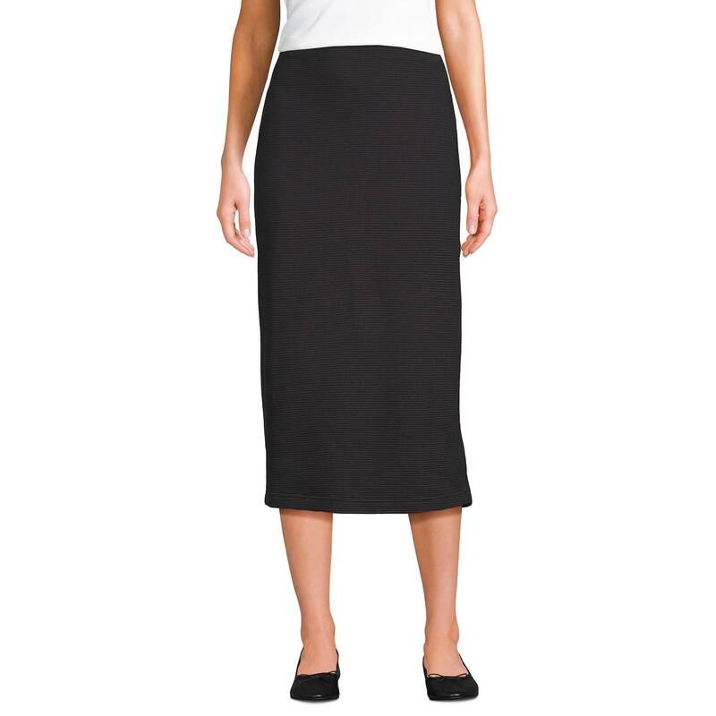 ランズエンド レディース ボトムスカート プチ ミディ Petite Lands End Starfish Column Midi Skirt Black ブラック