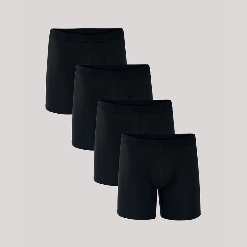 パクト メンズ アンダーウェア ボクサーパンツ コットン Pact Everyday Extended Boxer Brief 4Pack Made With Cotton Black ブラック