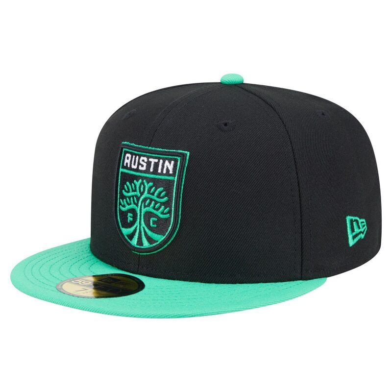 ニューエラ メンズ アクセサリー 帽子 Mens New Era Black Austin FC 2025 Kickoff 59FIFTY Fitted Hat Afc Black ブラック
