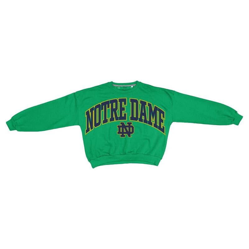 プレスボックス レディース トップス Tシャツ スウェット Womens Pressbox Greenotre Dame Fighting Irish Oversized Janice WaistLength Sweatshirt Ntd Green グリーン