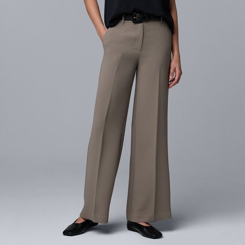 ヴェラウォン レディース ボトムス カジュアルパンツ ワイドレッグ クレープ Womensimply Vera Wang Luxe Crepe Wide Leg Trousers Fog