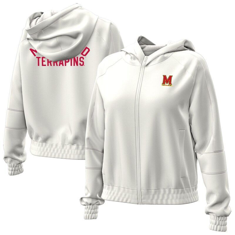 アンダーアーマー レディース トップス Tシャツ クロップド フリース パーカー Womens Under Armour Natural Maryland Terrapins Gameday Rival Fleece FullZip Cropped Hoodi