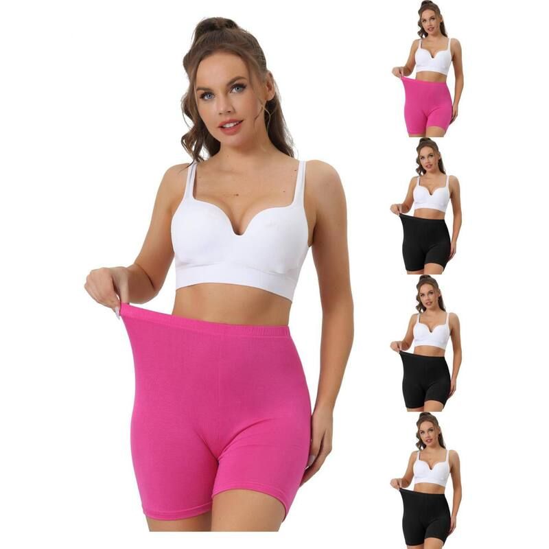 アレグラ ケー レディース ボトムス カジュアルパンツ ショートパンツ ALLEGRA K 5 Packs Womens Midthigh Boxer Underwear Full Coverage Soft Stretch Boyshorts Panties
