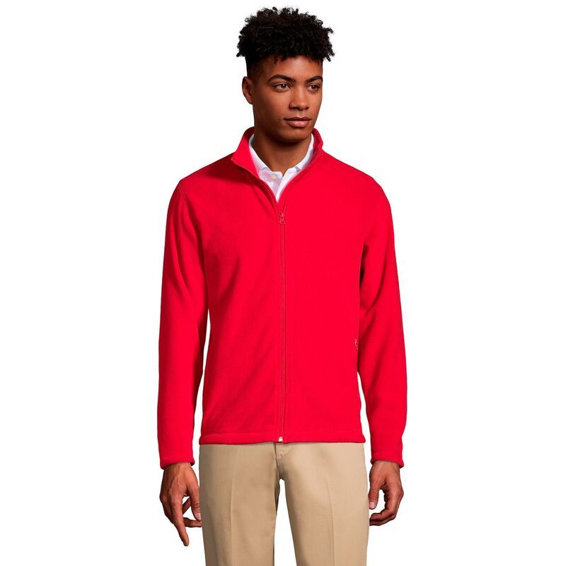 ランズエンド メンズ アウター ジャケット・ブルゾン フリース Mens Lands End FullZip MidWeight Fleece Jacket Red レッド