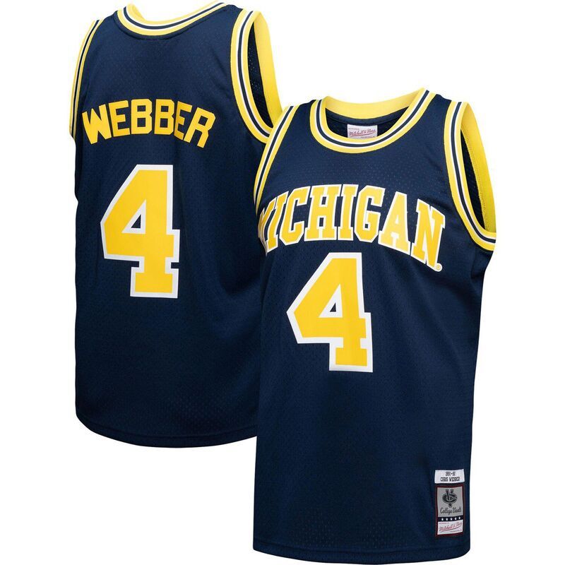 ミッチェルネス メンズ トップス Tシャツ ジャージー Mens Mitchell Ness Chris Webber Navy Michigan Wolverines 199192 College Vault Player Swingman Jersey M